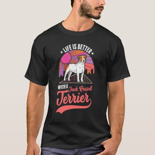 ジャック・ラッセル・テリアと Tシャツ (正面)