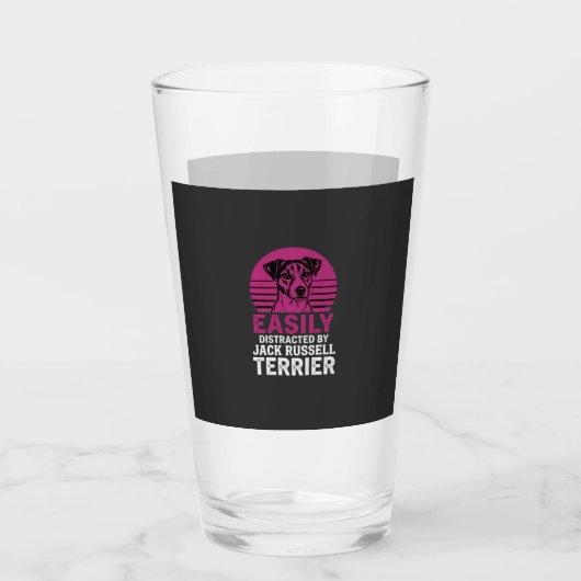ジャック・ラッセル・テリアに気を取られやすい タンブラーグラス (正面)