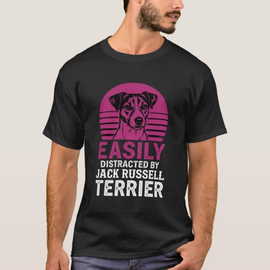 ジャック・ラッセル・テリアに気を取られやすい Tシャツ (正面)
