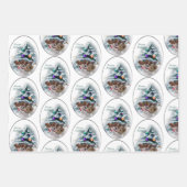 ジャック・ラッセル・テリアのクリスマスプレゼント ラッピングペーパーシート (正面2)