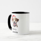 ジャック・ラッセル・テリアのサンタ帽子 クリスマス マグカップ (正面左)