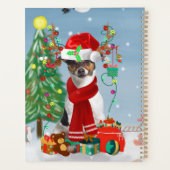ジャック・ラッセル・テリアの犬の雪のクリスマスギフト プランナー手帳 (裏面)
