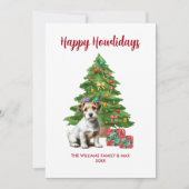 ジャック・ラッセル・テリアの犬家族のクリスマス シーズンカード (正面)