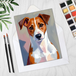 ジャック・ラッセル・テリアの絵画 犬 ペットカード