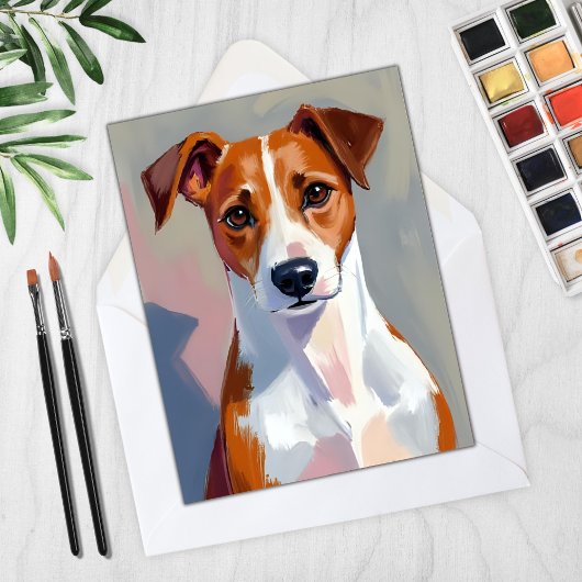ジャック・ラッセル・テリアの絵画 犬 ペットカード