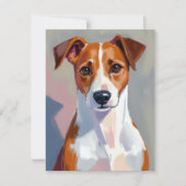 ジャック・ラッセル・テリアの絵画 犬 ペットカード (正面)