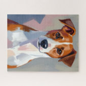 ジャック・ラッセル・テリアの絵画 犬 ペット ジグソーパズル (横)
