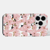 ジャック・ラッセル・テリアの足跡と骨 iPhoneケース (裏面横)