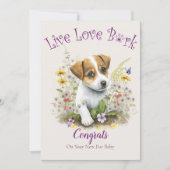 ジャック・ラッセル・テリアの里親に、あなたの運命の犬との出会いの日 カード (正面)