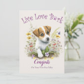 ジャック・ラッセル・テリアの里親に、あなたの運命の犬との出会いの日 カード (スタンド正面)