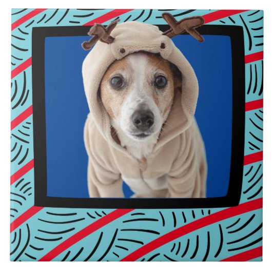 ジャック・ラッセル・テリアカスタマイズー写真枠 タイル (正面)