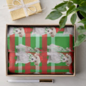 ジャック・ラッセル・テリアクリスマスと緑の格子模様 薄葉紙 (ギフト)