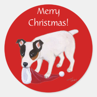 ジャック・ラッセル・テリアクリスマス ラウンドシール