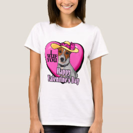 ジャック・ラッセル・テリアヴァレンティネス Tシャツ