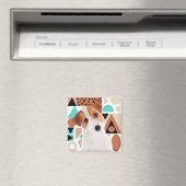 ジャック・ラッセル・テリアードッグ・オレンジジオメトリック マグネット (インサイチュ (食洗機))