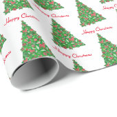 ジャック・ラッセル・テリアードッグ・クリスマスツリーホワイト ラッピングペーパー (ロールコーナー)