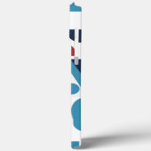 ジャック・ラッセル・テリアードッグ・ブルーとレッド・ジオメトリック Case-Mate iPhoneケース (裏面 / 左)