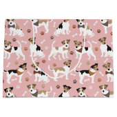 ジャック・ラッセル・テリアー前足とボーンズ大抱き枕 ラージペーパーバッグ (正面)