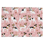 ジャック・ラッセル・テリアー前足とボーンズ大抱き枕 ラージペーパーバッグ (裏面)