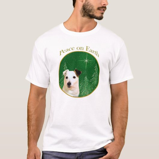 ジャック・ラッセル・テリアー平和 Tシャツ (正面)
