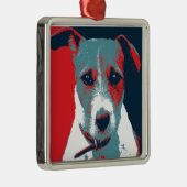 ジャック・ラッセル・テリアー政治希望パロディ メタルオーナメント (右)