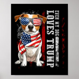 ジャック・ラッセル・テリアー私の犬もトランプが大好おもしろいき ポスター