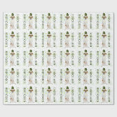 ジャック・ラッセル・テリアー・サンタ・ドッグ・グリーン・クリスマス ラッピングペーパー (フラット)