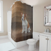 ジャック·ラッセル·テリアー。スケッチ シャワーカーテン (インサイチュ)