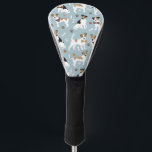 ジャック・ラッセル・テリアー・ポーズ ゴルフヘッドカバー<br><div class="desc">可愛いジャック・ラッセル・テリア犬は座って、手のプリントと犬の骨のパターンで立つ。</div>