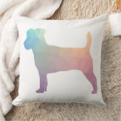 ジャック・ラッセル・テリア幾何パターンシルエット クッション (ブランケット)