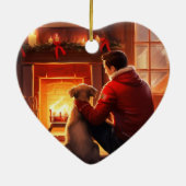 ジャック・ラッセル・テリア消防士、子犬、ペット犬愛好家 セラミックオーナメント (裏面)