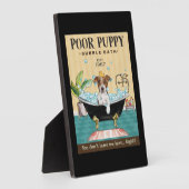 ジャック・ラッセル・テリア犬バブルバス フォトプラーク (側面)