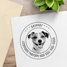 ジャック・ラッセル・テリア犬ペットフォトラウンド ラバースタンプ