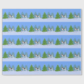 ジャック・ラッセル・テリア飾ーのクリスマスツリー ラッピングペーパー (フラット)