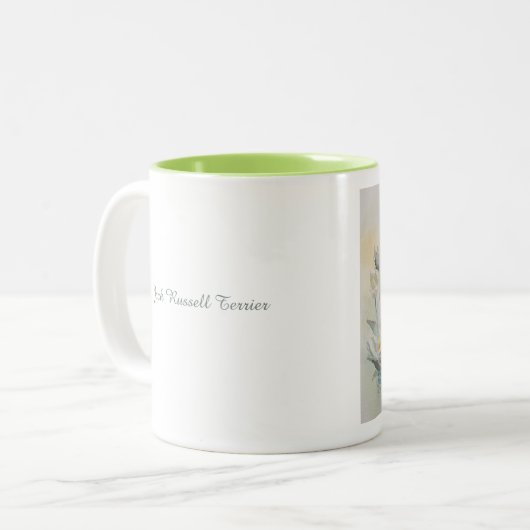 ジャック・ラッセル・テリア・ウォーター・絵画ドッグズ ツートーンマグカップ (正面左)
