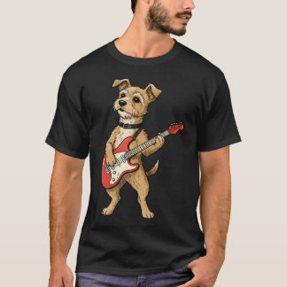 ジャック・ラッセル・テリア ギターを弾く ロッカー Tシャツ