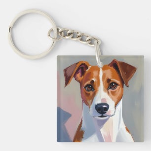 ジャック・ラッセル・テリア 犬の絵 ペット キーホルダー