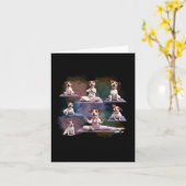 ジャック・ラッセル・テリア 犬 ジャック・ラッセル ヨガ ポーズ P カード (黄色い花)