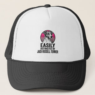 ジャック・ラッセル・テリア 簡単に気がそれる ヴィンテージ風Tシャツ キャップ