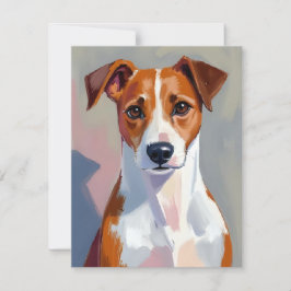 ジャック・ラッセル・テリア 絵画 犬 ペット サンキューカード
