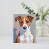 ジャック・ラッセル・テリア 絵画 犬 ペット サンキューカード (スタンド正面)