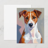 ジャック・ラッセル・テリア 絵画 犬 ペット サンキューカード (正面/裏面)