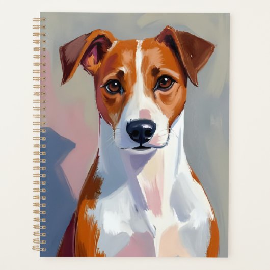 ジャック・ラッセル・テリア 絵画 犬 ペット プランナー手帳 (正面)