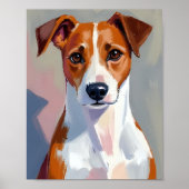 ジャック・ラッセル・テリア 絵画 犬 ペット ポスター (正面)