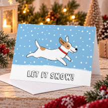 ジャック・ラッセル・テリア 雪を降らせて クリスマスの犬