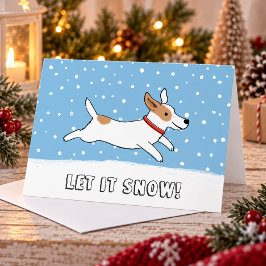 ジャック・ラッセル・テリア 雪を降らせて クリスマスの犬 シーズンカード