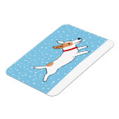 ジャック・ラッセル・テリア – Happy Winter Snow Dog マグネット (左側)