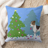 ジャック・ラッセル・テ飾リアーのクリスマスツリー クッション (ブランケット)