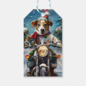 ジャック・ラッセル・ドッグがオートバイ・クリスマスに乗る ギフトタグ (裏面)