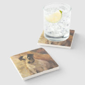 ジャック・ラッセル・ドッグのポートレート ストーンコースター (横)